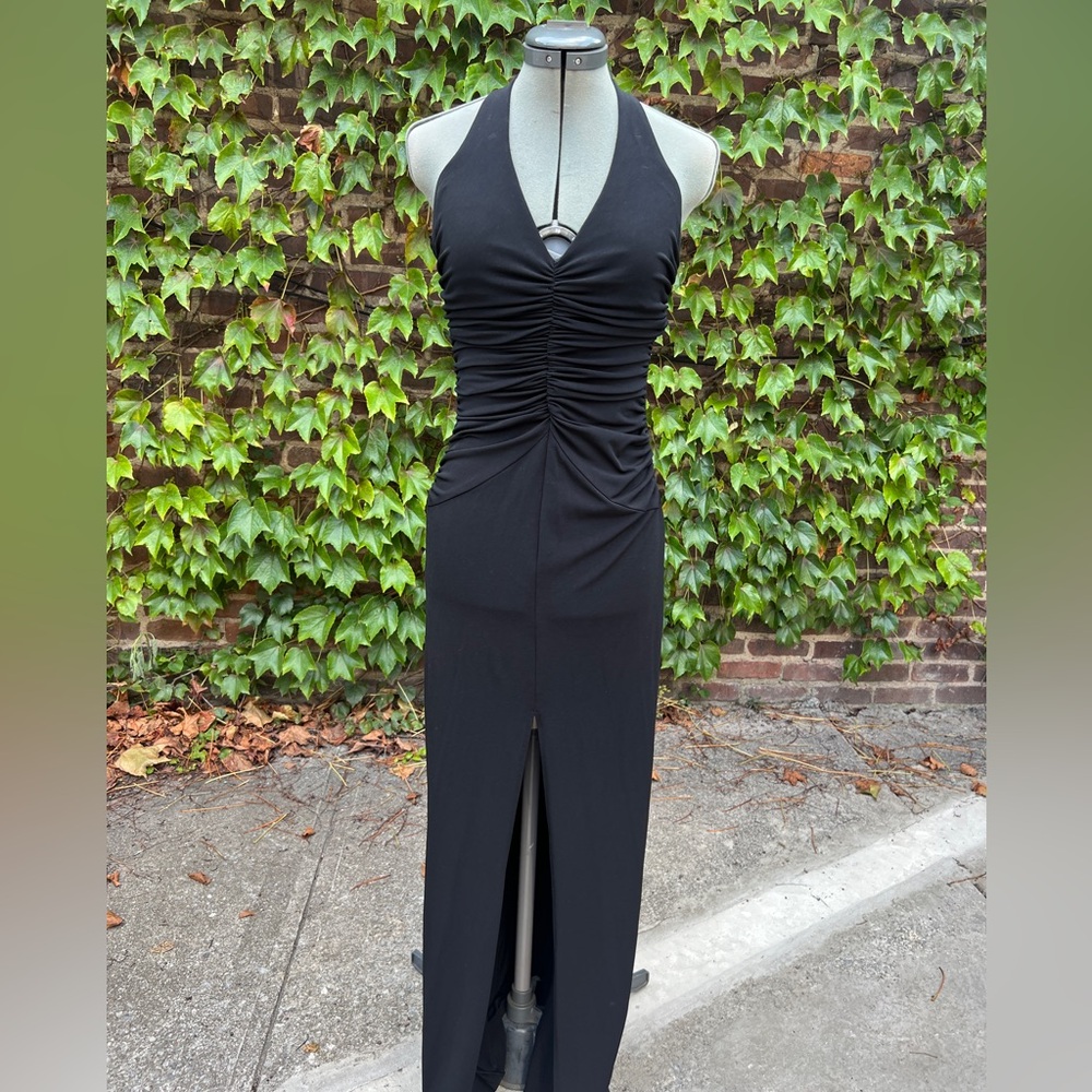 Elegant Black Halter Maxi Dress